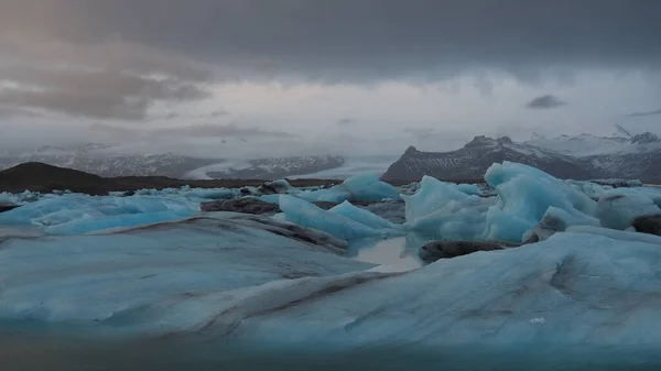 Csodálatos Kilátás Nyílik Jokulsarlon Gleccser Lagúnára Izlandon — Stock Fotó