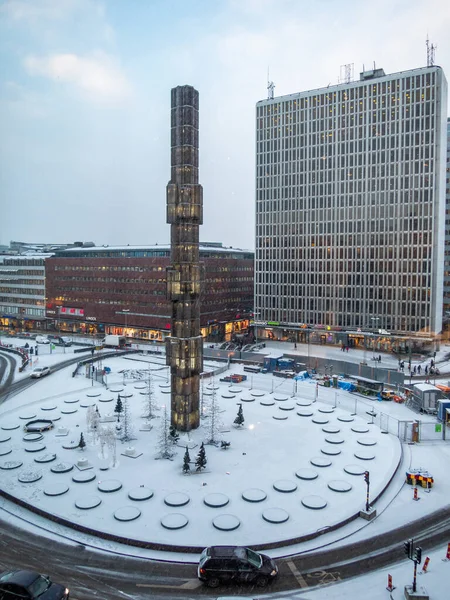 Вертикальный Снимок Серенторга Зимой Стокгольме — стоковое фото