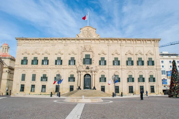 Valletta Malta Jan 2021 Фасад Auberge Castille Валлетте Построенный Стиле — стоковое фото