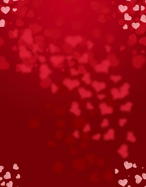 Eine Illustration Der Herzformen Roten Hintergrund — Stockfoto