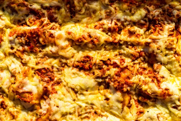 Eine Nahaufnahme Italienischer Köstlicher Hausgemachter Lasagne Mit Bolognese Sauce — Stockfoto