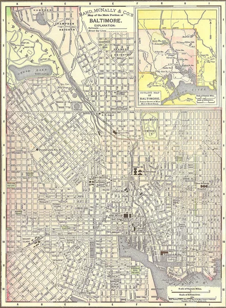 Вертикальный Снимок Старинной Карты Бруклина 1891 Года — стоковое фото