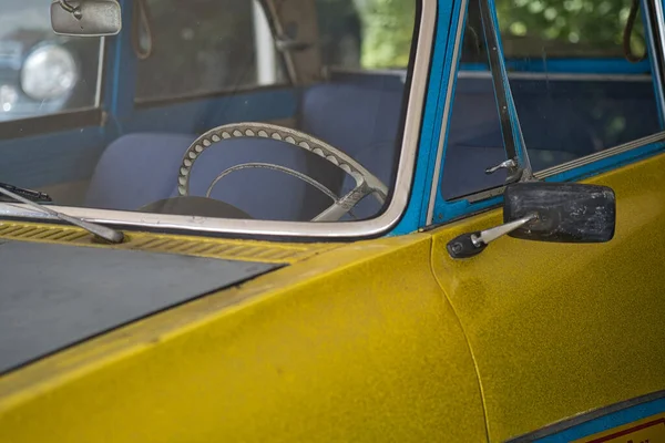 Cologne Germany Jul 2021 Closeup Front Part Vintage Yellow Blue — Stock Photo, Image