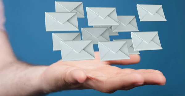 이메일 마케팅 개념을 디지털 봉투로 가상으로 표현하는 — 스톡 사진