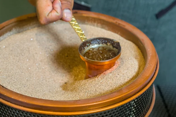 Close Uma Máquina Areia Café Turco Com Frasco — Fotografia de Stock