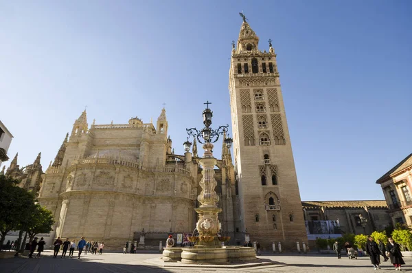 Seville Spagna Gennaio 2019 Cattedrale Siviglia Campanile Giralda Spagna Meridionale — Foto Stock