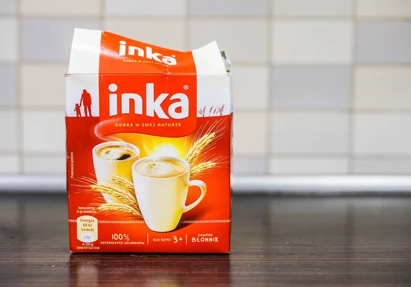 Poznan Poland Nov 2016 Inka Healthy Grain Drink Open Box — Stock Photo, Image
