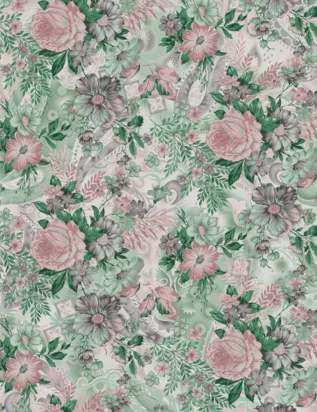 Ein Nahtloses Blumenmuster Für Textildruck Und Wohndekoration — Stockfoto