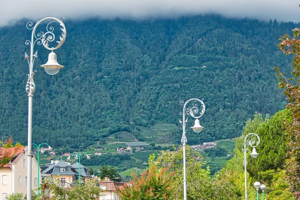 Captura Selectiva Las Linternas Largo Del Paseo Marítimo Merano — Foto de Stock