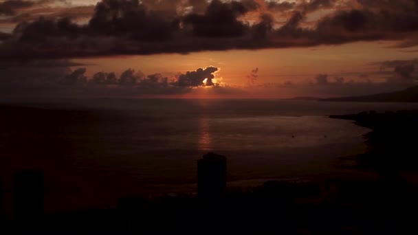 Belo Pôr Sol Sobre Mar — Vídeo de Stock