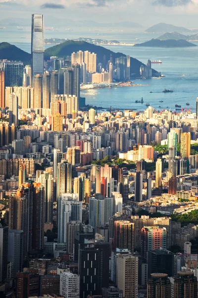 Прекрасный Пейзаж Гонконга Облачным Голубым Небом Китае — стоковое фото