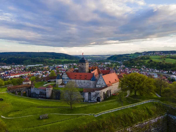 Flygfoto Över Ett Slott Solig Dag — Stockfoto