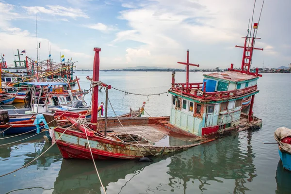 Fishing Boats Pier Innaklua District Chonburi Thailand Southeast Asia — Stock Photo, Image