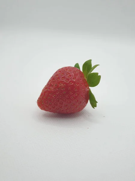 Closeup Fresh Yummy Strawberry White Background — Stock Photo, Image