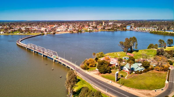 Mulwala Australia Sep 2019 Aerial View Bridge Lake Mulwala Looking — Stock Photo, Image