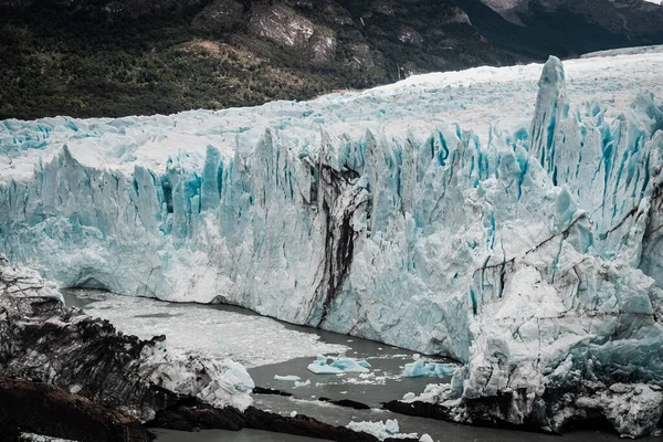 Glacier Perito Moreno Entouré Collines Lumière Jour Argentine — Photo