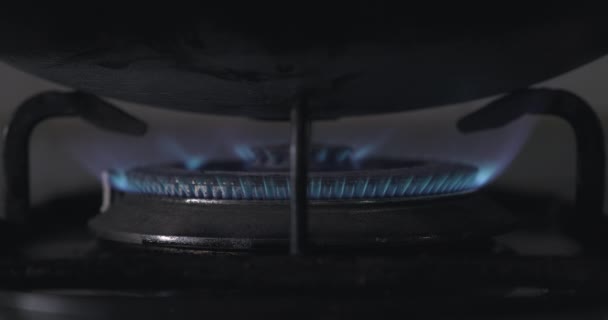 Close Gas Stove Background — Stock Video