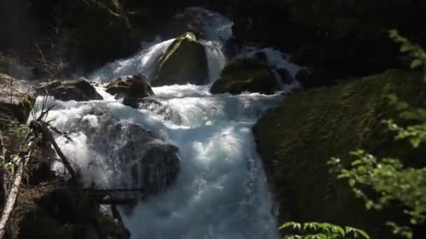 Gyönyörű Vízesés Hegyekben — Stock videók