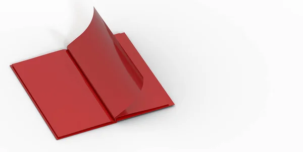 空白红皮书在白色背景下的3D渲染 — 图库照片
