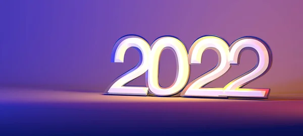 Renderelés 2022 Egy Lila Fényes Háttér — Stock Fotó