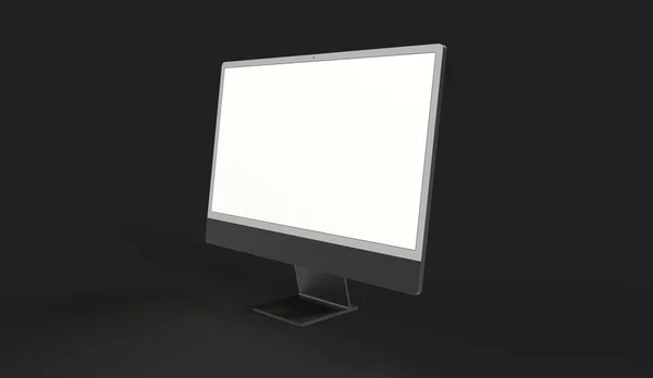 Monitor Computer Con Spazio Copyspace Sullo Schermo Bianco Isolato Uno — Foto Stock