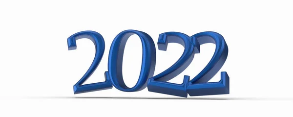 Numéro Bleu 2022 Isolé Sur Fond Blanc — Photo