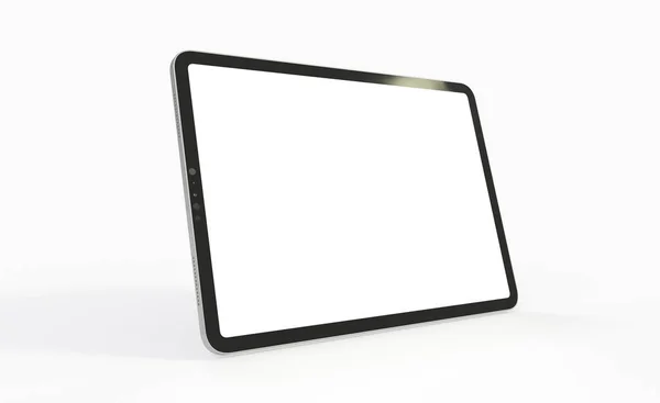 Une Tablette Avec Copyspace Sur Écran Blanc Isolé Sur Fond — Photo