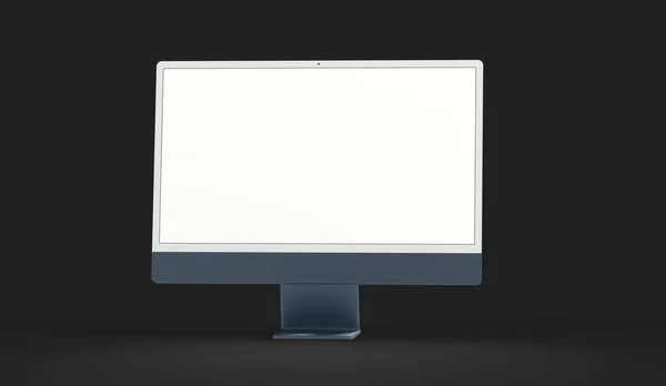 Monitor Computer Con Spazio Copyspace Sullo Schermo Bianco Isolato Uno — Foto Stock