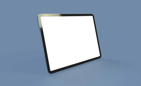 Tablet Copyspace White Screen Isolated Blue Background — Stock Photo, Image