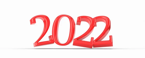 Número Vermelho 2022 Isolado Fundo Branco — Fotografia de Stock