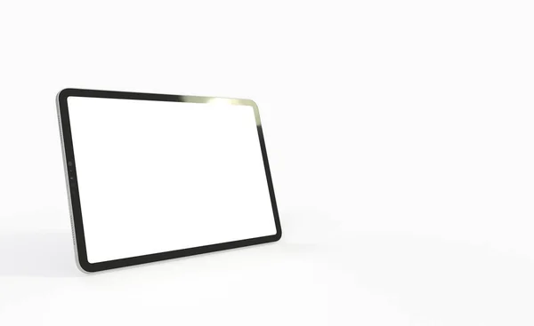 Ein Tablet Mit Kopierraum Auf Weißem Bildschirm Isoliert Auf Weißem — Stockfoto