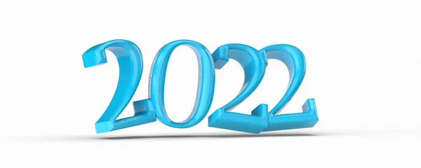 在白色背景上孤立的蓝色数2022 — 图库照片