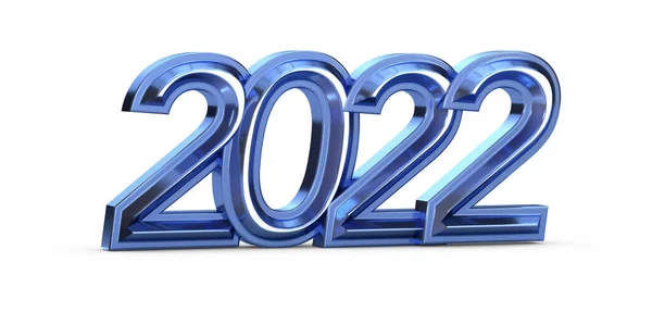 Het Bluenummer 2022 Geïsoleerd Een Witte Achtergrond — Stockfoto