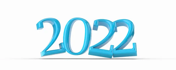 Numéro Bleu 2022 Isolé Sur Fond Blanc — Photo