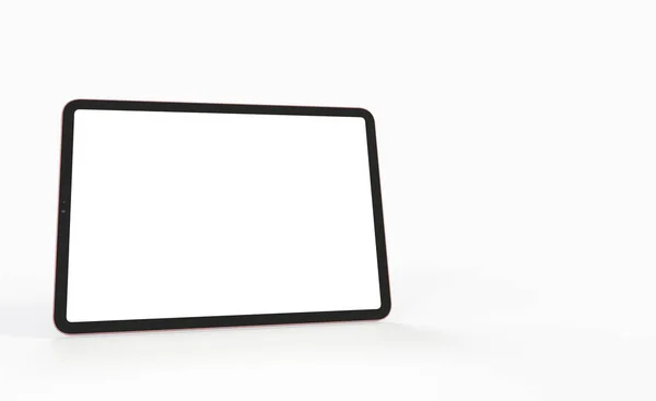 Beyaz Ekranda Telif Alanı Olan Bir Tablet Beyaz Arkaplanda Izole — Stok fotoğraf