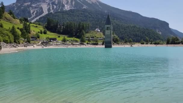 Vista Lago Nas Montanhas — Vídeo de Stock