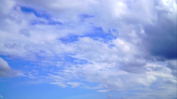 Scenic Footage Clouds Passing Blue Sky — Wideo stockowe