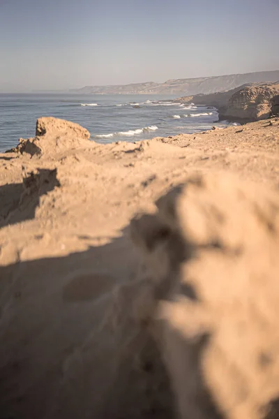 Ein Blick Von Der Klippe Der Atlantikküste Marokko Auf Das — Stockfoto