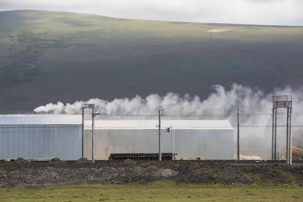 Air Toxique Brouillard Provenant Une Usine Polluante Tsalka Géorgie — Photo