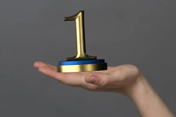 Gold Winner First Place Render Champion Hand — Stock Photo, Image