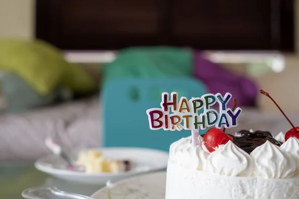 Bolo Feliz Aniversário Cima Bolo — Fotografia de Stock