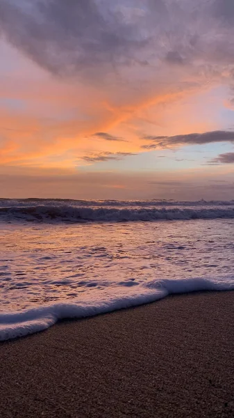 Malebný Pohled Krásný Západ Slunce Pláži Bali Indonésie — Stock fotografie