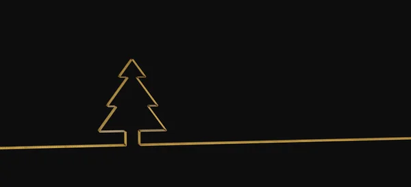 Una Simple Ilustración Del Árbol Navidad Sobre Fondo Negro —  Fotos de Stock