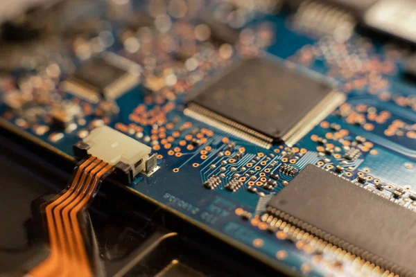 Een Close Shot Van Een Computer Chip Een Geïntegreerde Schakeling — Stockfoto