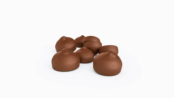 Illustration Chocolate Balls Isolated White Background — Stock Photo, Image