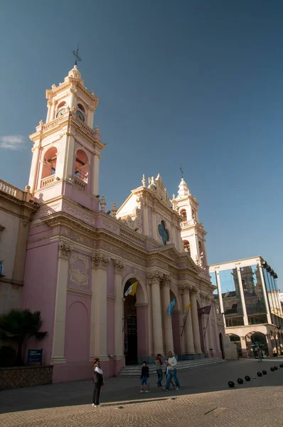 Salta Argentina Července 2010 Svislý Záběr Saltskou Katedrálu Argentině Pod — Stock fotografie