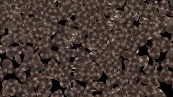 Rendered Animation Footage Falling Coins Isolated Black — Vídeo de Stock