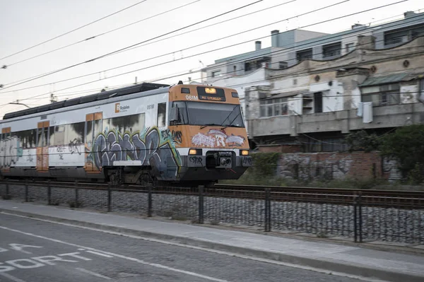 Barcelona Espagne Juin 2021 Train Banlieue Renfe Périphérie Barcelone Espagne — Photo