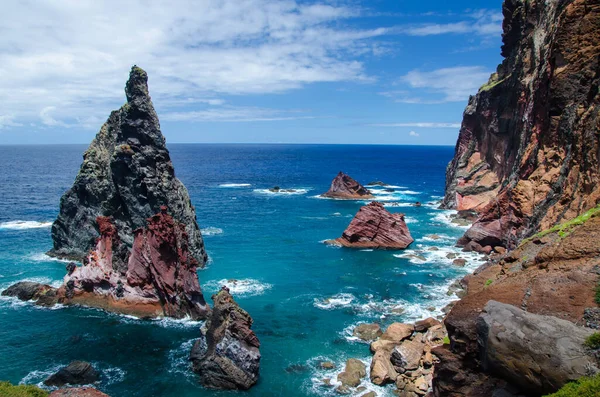 Beautiful View Blue Ocean Cliffs Sao Lourenco Peninsula Madeira — Stock Photo, Image