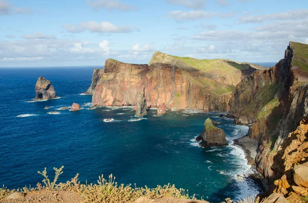 Bela Vista Oceano Azul Com Falésias Península São Lourenco Madeira — Fotografia de Stock